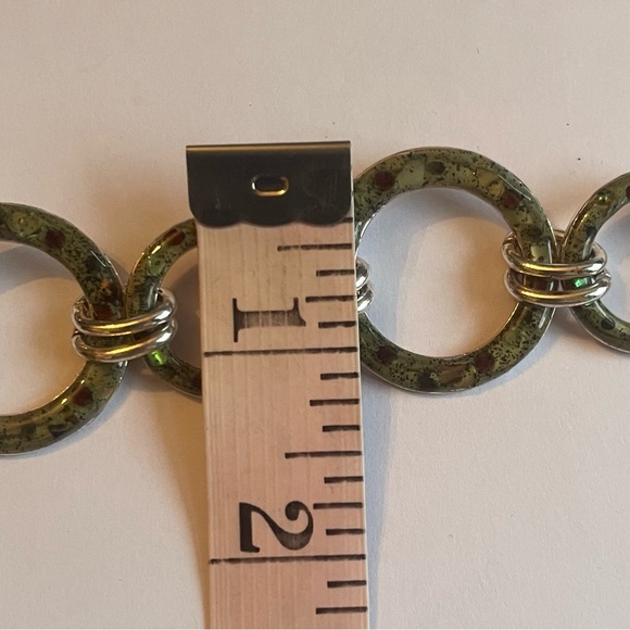Chico's Silver & Green Toned Circle Bracelet - Picture 8 of 9